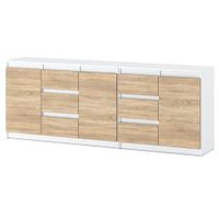 Komoda Biała Drewniana Agnes 200cm 6 Szuflad Do Sypialni Salonu Młodzieżowa