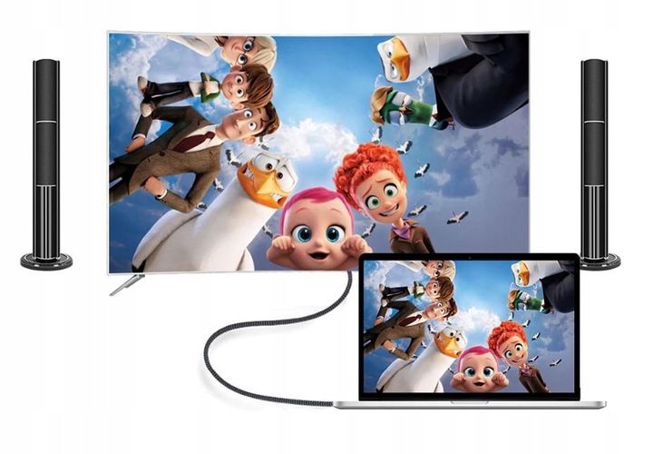 Kabel Adapter USB-C TYP C 3.1 do HDMI MHL 4K 2M zdjęcie 7