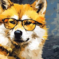 Plakat 40x40cm Intelektualny Psiak