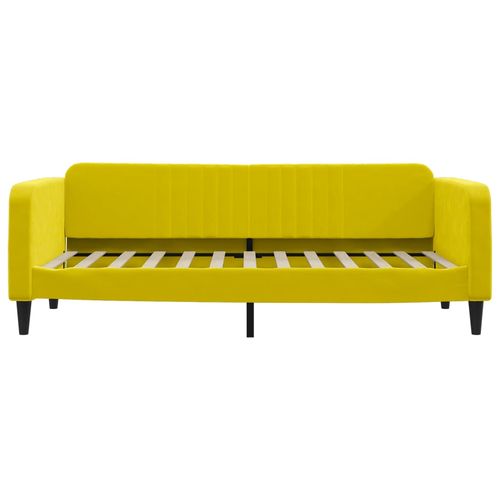 Sofa z materacem do spania, żółta, 90x200 cm, aksamit na Arena.pl