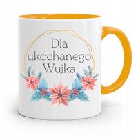 Kubek Żółty Prezent Dla Wujka Dla Ukochanego Wujka Z Nadrukiem Ze Zdjęciem