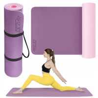 GRUBA MATA DO ĆWICZEŃ TPE JOGA FITNESS ANTYPOŚLIZGOWA DWUWARSTWOWA