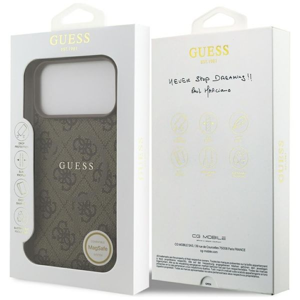 Etui Guess 4G Ring Classic Logo MagSafe do iPhone 17 Pro Max brązowy zdjęcie 8