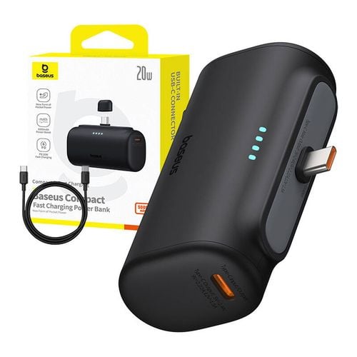 powerbank baseus compact 5000mah, 20w, usb-c (czarny) na Arena.pl