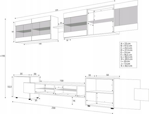 Pan Igiełka - Meblościanka do Salonu Dąb Wotan, Zestaw Mebli na Arena.pl
