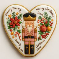 CIASTKO LUKROWANE DZIADEK DO ORZECHÓW NO28 SERCE ROZ.XL RĘCZNIE ROBIONE