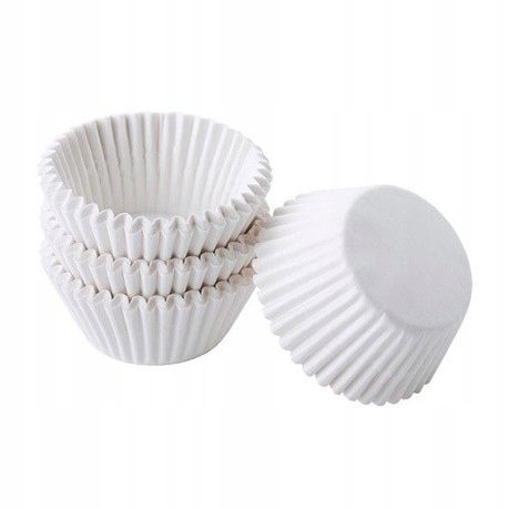 FOREMKI PAPILOTKI do muffinek 50x25 cm - białe 200 szt na Arena.pl
