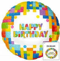 BALON FOLIOWY KÓŁKO Happy Birthday DEKORACJA URODZINOWA NA PRZYJĘCIE 3D