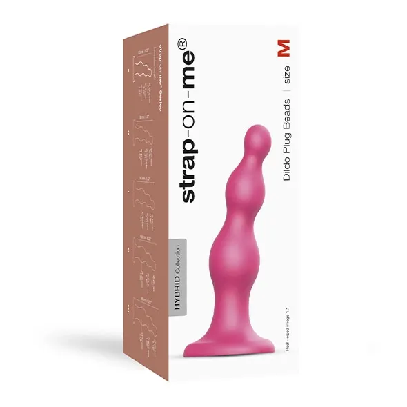 Dildo - Strap-On-Me Dildo Plug Beads Metallic Raspberry Pink M zdjęcie 1