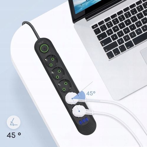 LISTWA ZASILAJĄCA 5 GNIAZDA + 3 USB PRZEDŁUŻACZ 5M na Arena.pl