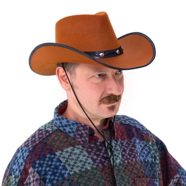 Kapelusz kowbojski jasny brązowy zdjęcie 2