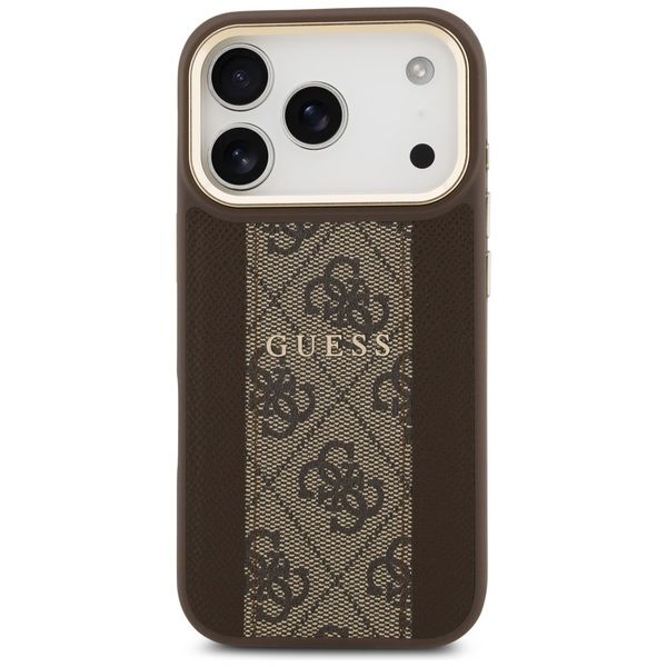 Etui Guess 4G Stripe MagSafe do iPhone 17 Pro brązowy zdjęcie 3