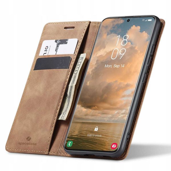 Spacecase Wallet Galaxy S21 Ultra Light Brown zdjęcie 1