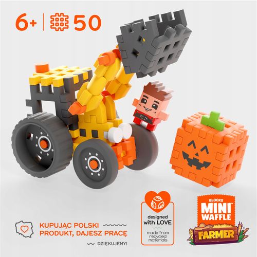 Marioinex klocki WAFFLE mini FARMER - Koparka, 50 elementów na Arena.pl