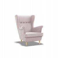 Fotel USZAK RÓŻOWY PASTELOWY w Stylu Skandynawskim Elegancki Wygodny