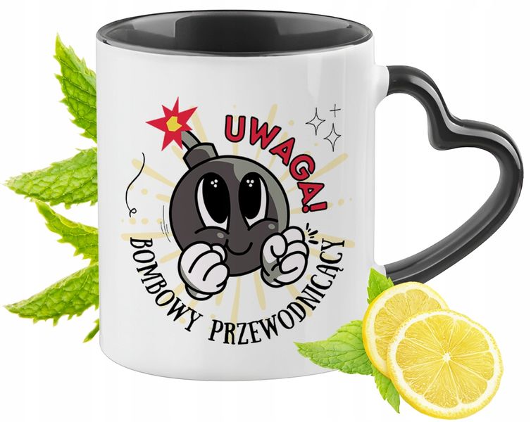 Kubek Czarny Z Uszkiem W Kształcie Serca Dla Przewodniczącego Prezent zdjęcie 1