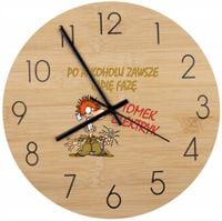 Bambusowy ZEGAR ścienny nadruk UV ŚMIESZNY prezent dla ELEKTRYKA + imię