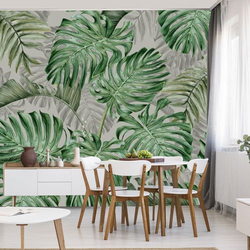 Fototapeta Do Sypialni Liście MONSTERA 3D 405cm x 270cm na Arena.pl