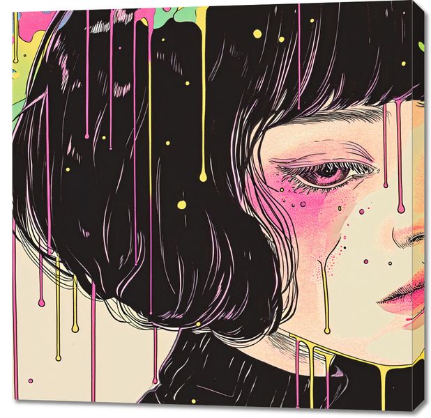 Obraz 90x90cm Strugi Kolorów zdjęcie 1