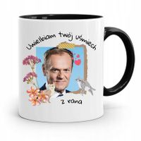 Kubek Czarny Donald Tusk Po Platforma Prezent Z Nadrukiem Ze Zdjęciem