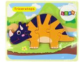 Drewniane Puzzle Dinozaury Triceratops Ankylosaurus Pomarańczowy