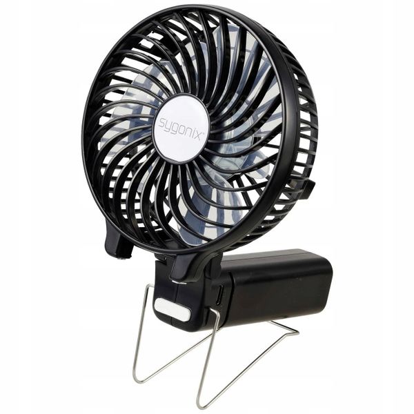 Wentylator ręczny podróżny AKUMULATOROWY regulacja SKŁADANY Sygonix zdjęcie 4