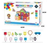2X KLOCKI MAGNETYCZNE 3D MAGNETIC TILES 70 ELEMENTÓW ZABAWKA EDUKACYJNA