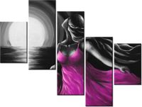 100 75CM OBRAZ 5 ELEM DZIEWCZYNA SUKIENCE ŚCIENNY