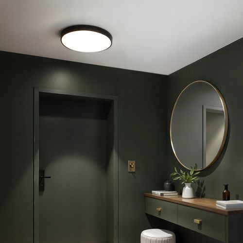 Plafon Natynkowy LED 40cm Okrągły Czarny 40W 4000K 3400lm z czujnikiem na Arena.pl