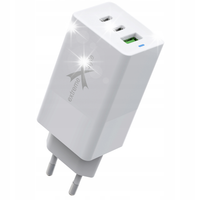SZYBKA Ładowarka sieciowa 2xUSB-C+USB GaN EVO 65W 5A PD QC4.0 AFC SCP SFCP