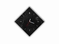 ZEGAR SZKLANY ROMB - Marmur czarny