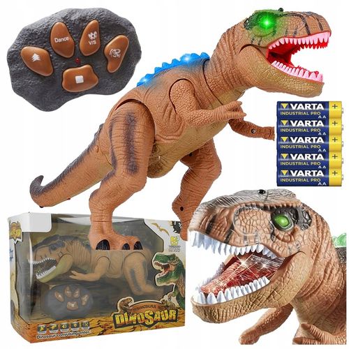 DINOZAUR ROBOT ZDALNIE STEROWANY RC Pilot ŚWIATŁO DŹWIĘK CHODZI +5x Bateria na Arena.pl