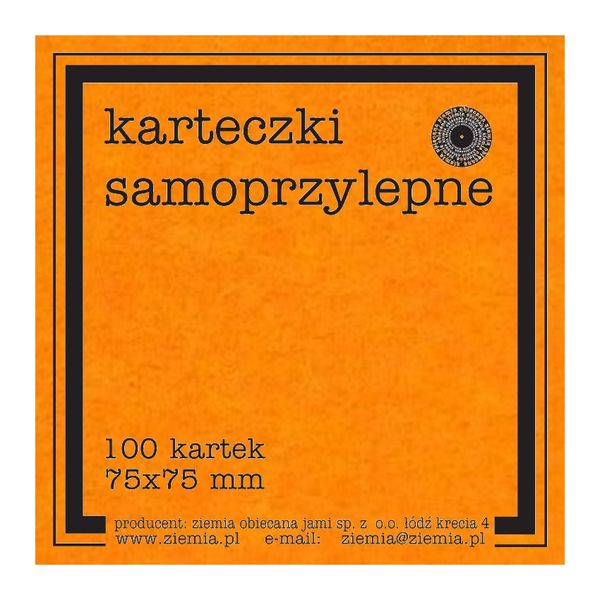 karteczki samoprzylepne orange FLUO 75x75 mm zdjęcie 1