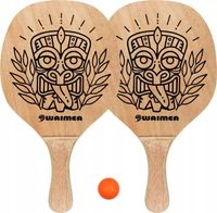 Rakietki drewniane zestaw do tenisa plażowego paletki + piłeczka WAIMEA