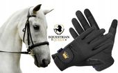 Rękawiczki jeździeckie EQUESTRIAN QUEEN Bali antypoślizgowe czarne M