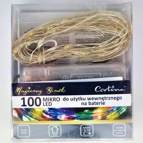 LAMPKI DRUCIKI 100 LED MULTI NA BATERIE MIKRO LED zdjęcie 3