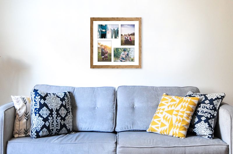 Ramka kwadratowa na 4 zdjęcia Hekla 34x34x4 MDF galeria naturalny 1szt. zdjęcie 4