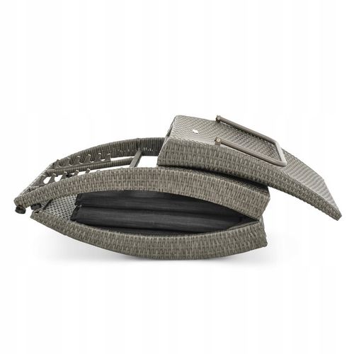 Leżak ogrodowy składany regulowany na balkon taras technorattan z poduszką na Arena.pl