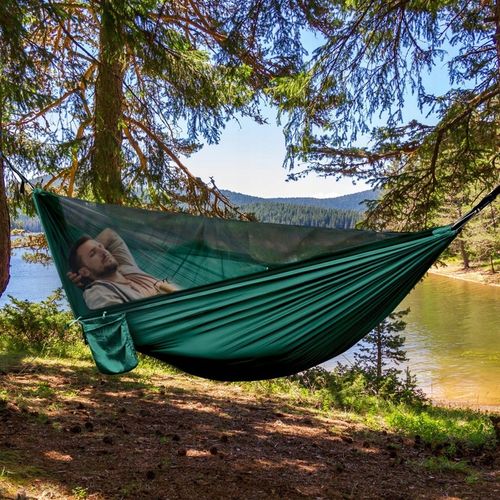 HAMAK KEMPINGOWY Z MOSKITIERĄ, HAMAK PODRÓŻNY DO UŻYTKU NA ZEWNĄTRZ, 270 CM na Arena.pl