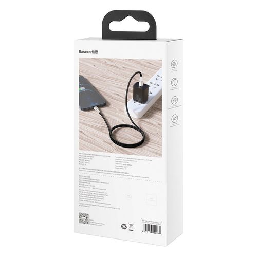 kabel usb-c do lightning baseus cafule, pd, 20w, 1m (czarny) na Arena.pl