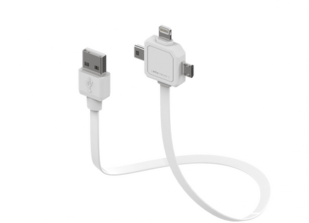Kabel USB allocacoc Power USBcable 3w1 - micro USB, mini USB, Apple Lightning, 80 cm