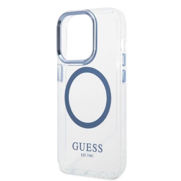 Etui Guess do iPhone 14 Pro, Niebieski, MagSafe zdjęcie 6