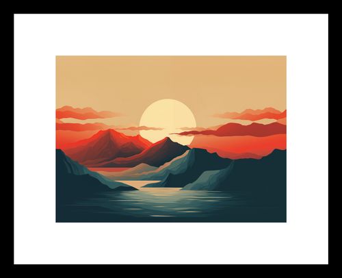 Plakat 18x13cm Zachód Słońca nad Górami na Arena.pl