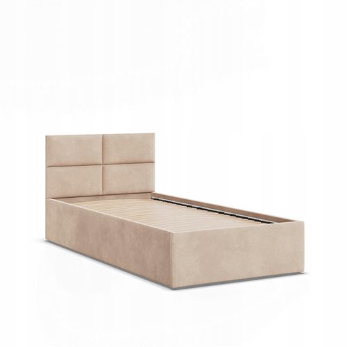 Łóżko Ramowe BORGO BEŻOWE JEDNOOSOBOWE Tapicerowane Pojedyncze VELVET na Arena.pl