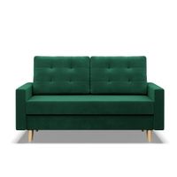 Sofa rozkładana, MILO, velvet, 152x92x92 cm, butelkowa zieleń | TYLETEGOTU