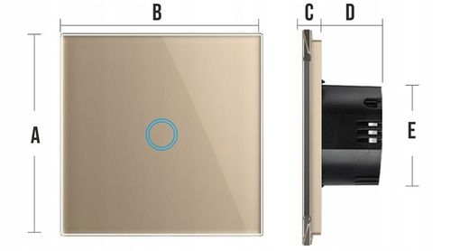 WŁĄCZNIK WYŁĄCZNIK ŚWIATŁA SZKLANY DOTYKOWY POJEDYNCZY ZŁOTY SZKŁO na Arena.pl