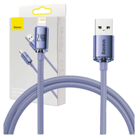 Kabel USB do Lightning Baseus Crystal Shine, 2.4A, 2m (fioletowy)