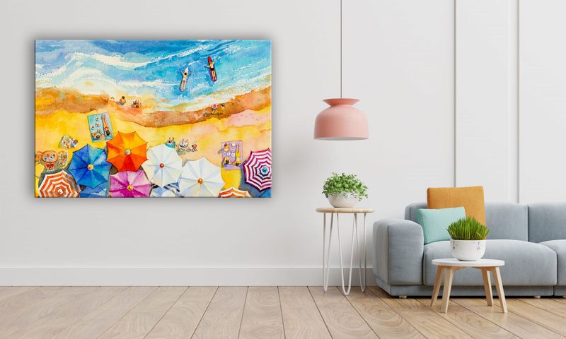 OBRAZ NA PŁÓTNIE 082 Plaża 60x40cm zdjęcie 5