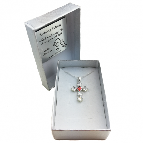 SREBRNY KRZYŻYK OZDOBNY Z CYRKONIAMI SREBRO PRÓBY 925 DOSTĘPNY W RÓŻNYCH KOLORACH zdjęcie 10