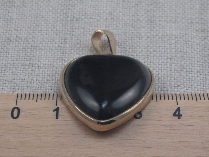 WISIOREK kamień ONYKS CZARNY serce 25mm [W1073] zdjęcie 7